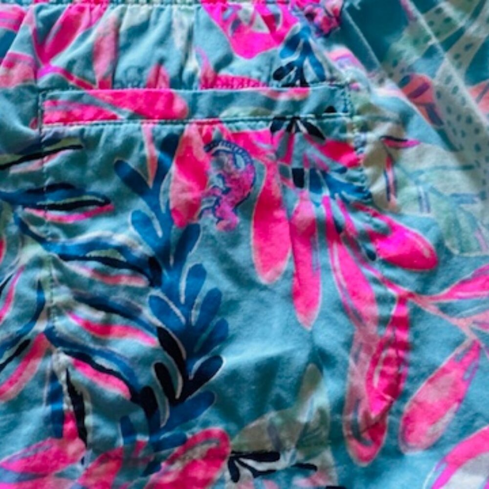 NWT Lilly Pulitzer Sunrise Bay Ocean View Shorts M You've Been Spotted Porto Blu - Picture 4 of 8